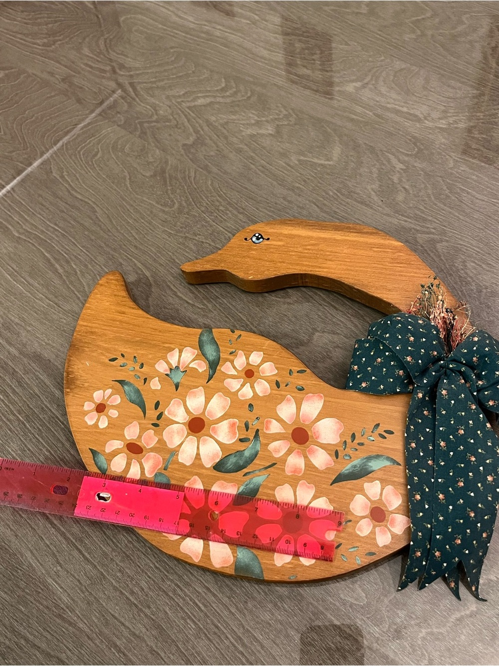 Vintage 1980s Wooden Swan/Goose Wall Pocket 🦢🌿Decor made in Canada